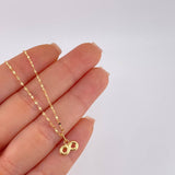 Mirror Flower Chain Set + Infinity Pendant / 1.1gr / 17 3/4 in 18K Yellow Gold