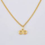 Cuban Links Set + Infinity Pendant / 1.7gr / 18 1/4 in 18K Yellow Gold
