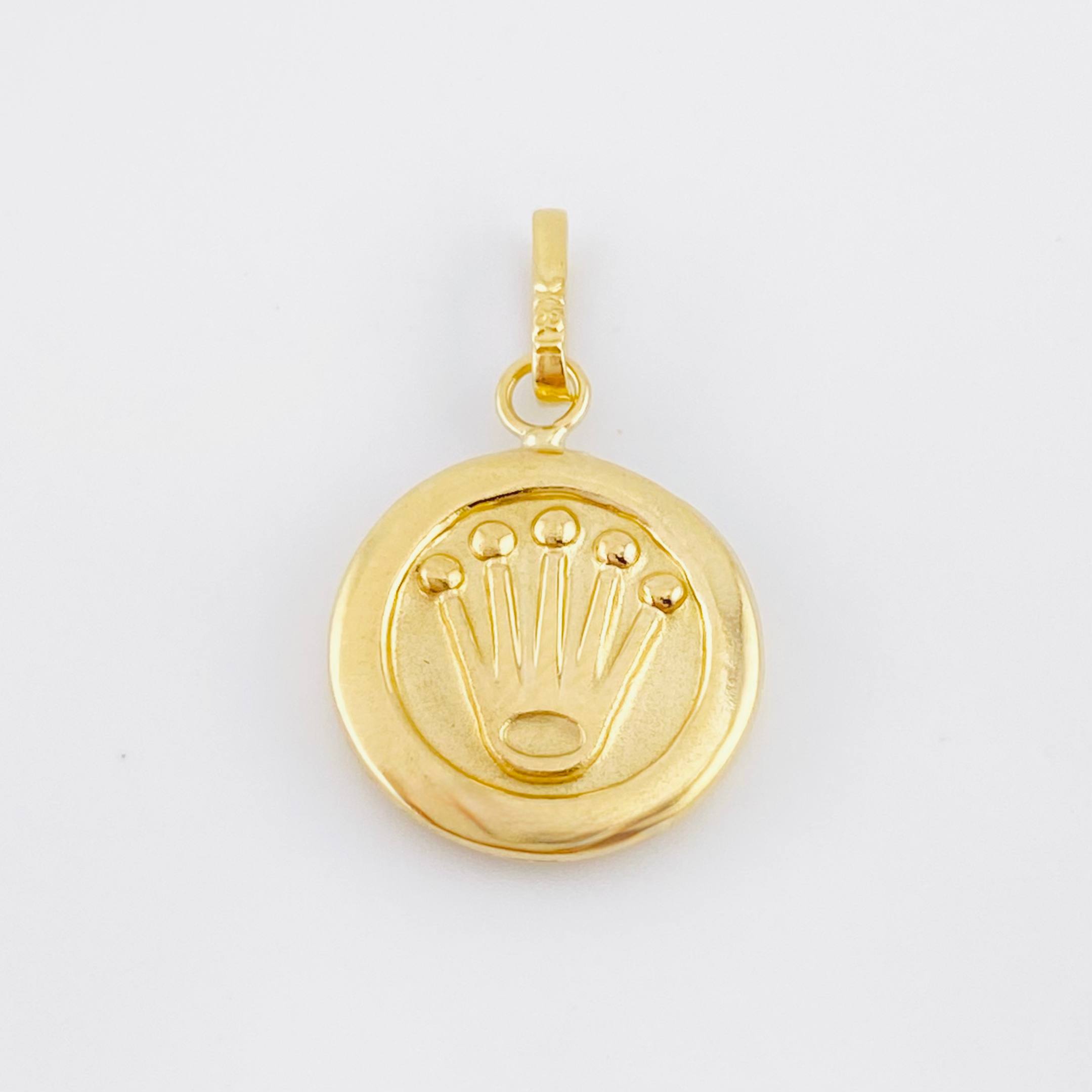 Dije Corona Circular 0.85gr / 1 in / Oro Amarillo 18K *