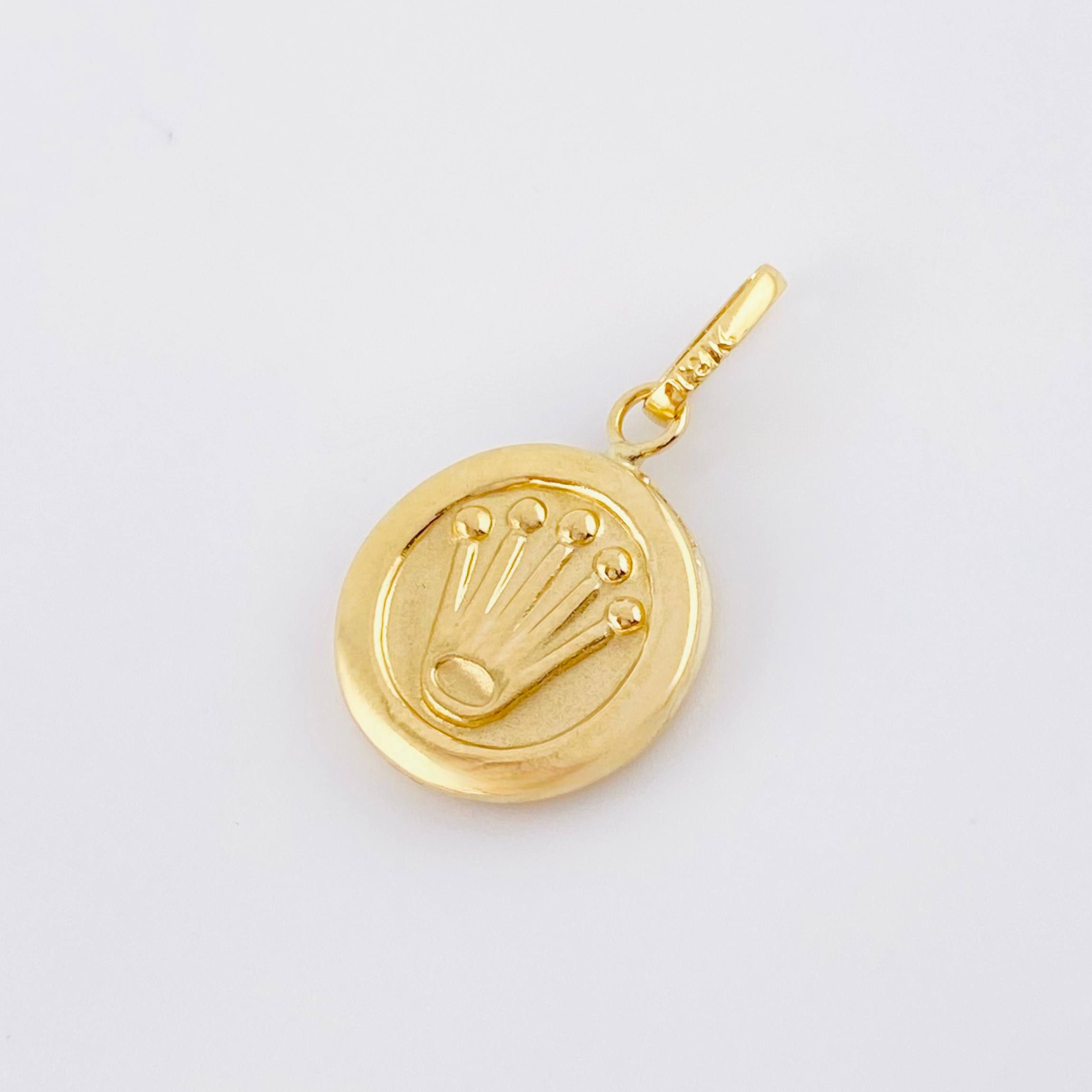 Dije Corona Circular 0.85gr / 1 in / Oro Amarillo 18K *