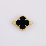 Herraje Trebol Onix Negro 0.75 g / 1/2 in Oro Amarillo 18K