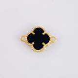 Clover Charm Black Onyx 1.2gr / 3/4 in / Yellow Gold Nac.Esp. 18K ©