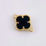 Herraje Trebol Onix Negro 0.75 g / 1/2 in Oro Amarillo 18K