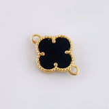 Clover Charm Black Onyx 1.2gr / 3/4 in / Yellow Gold Nac.Esp. 18K ©
