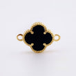 Clover Charm Black Onyx 1.2gr / 3/4 in / Yellow Gold Nac.Esp. 18K ©