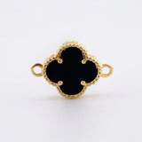 Herraje Trebol Onix Negro 0.8 g / 1/2 in Oro Amarillo 18K