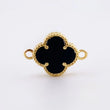 Herraje Trebol Onix Negro 0.8 g / 1/2 in Oro Amarillo 18K