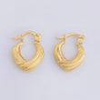 Candongas Corazon Rayado 1.2 g / 1/2 in Oro Amarillo 18K