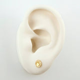 Stud Earrings Crown 0.75gr / 7.7mm 18K Yellow Gold ©