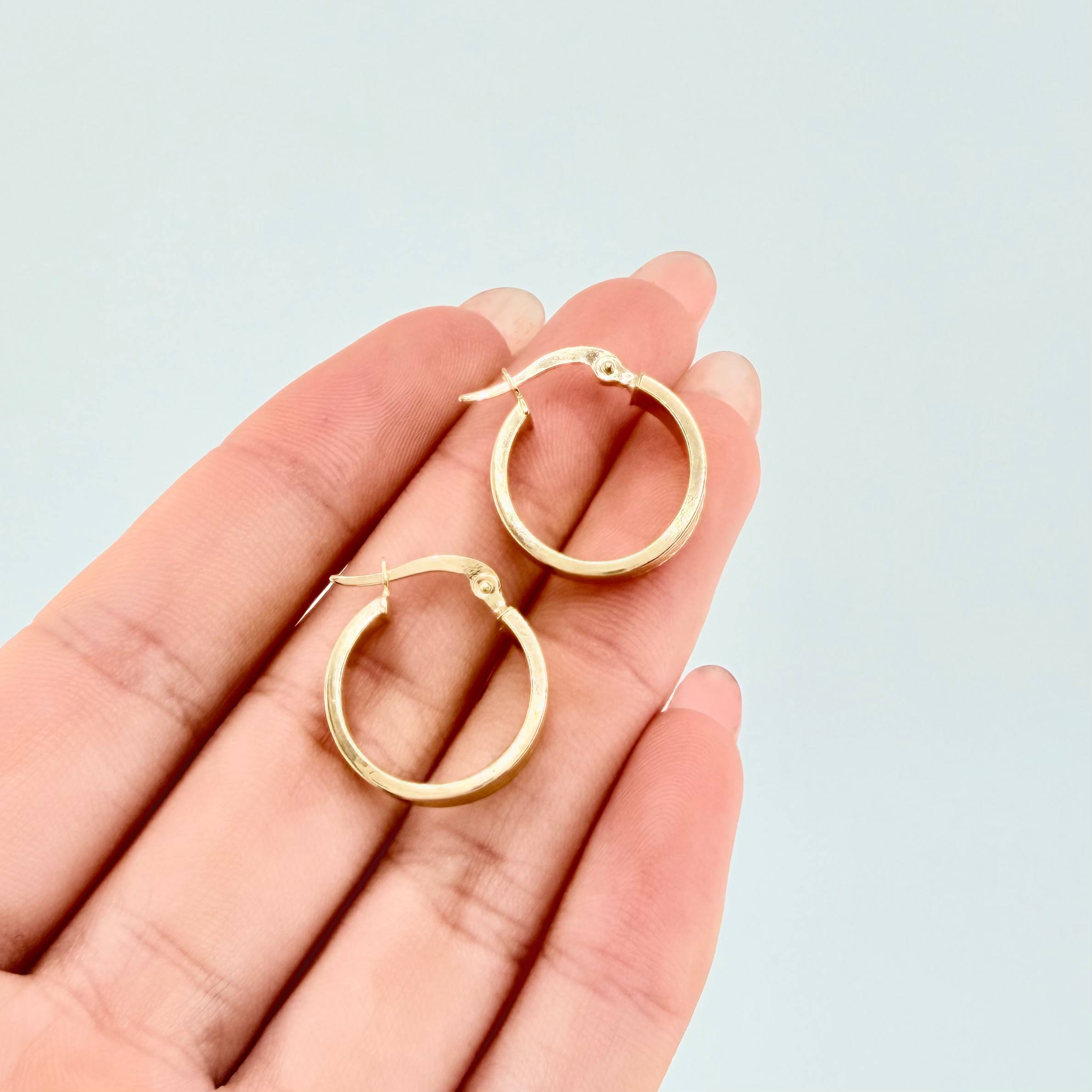 Hoop Earrings Tribal 1.9gr / 3/4 in / Yellow Gold 18K *