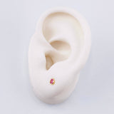 Bezel Pink Sapphire Stud Earrings 26pts 0.95gr / 3.8mm 18K Yellow Gold *