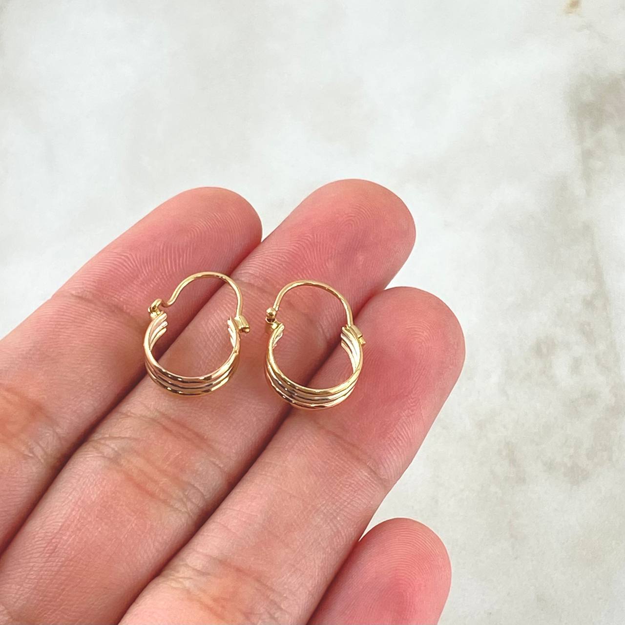 Hoop Earrings I 1.05gr / 1.7cm / Three Golds 18K ©