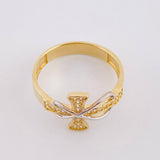 Infinity Cross Ring 3.2g / Size 8 Two-Tone Yellow White Gold 18K