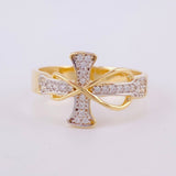 Anillo Cruz Infinito 2.95g / T6 3/4 Oro Amarillo 18K