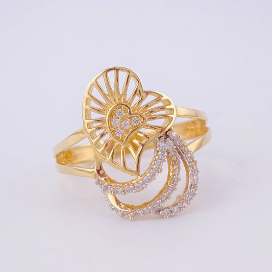 Filigree Heart Ring 3.15g / Size 7 1/4 Yellow Gold 18K