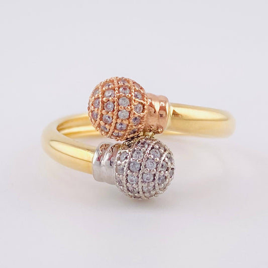 You and Me Ring 2.95g / T6 3/4 Three Golds 18K