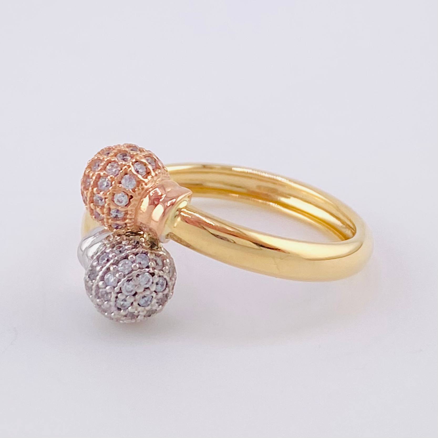 Anillo Tu y Yo 2.95g / T6 3/4 Tres Oros 18K