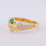 Tiara V Solitaire Ring 2.65g / T7 3/4 Yellow Gold 18K