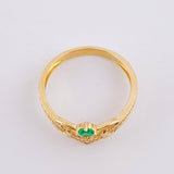 Tiara V Solitaire Ring 2.65g / T7 3/4 Yellow Gold 18K