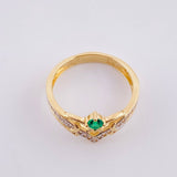 Anillo Tiara V Solitario 2.25g / T6 Dos Oros Amarillo Blanco 18K