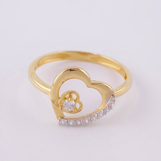 Heart Silhouette Ring 1.8g / Size 7 1/2 Yellow Gold 18K