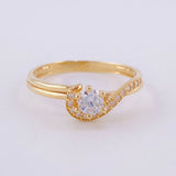 Anillo Solitario Bypass 2.3g / T7 Oro Amarillo 18K