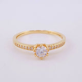 Anillo Solitario Carril Tupido 1.85g / T7 Oro Amarillo 18K
