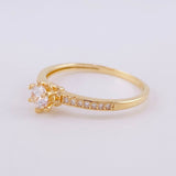 Anillo Solitario Carril Tupido 1.85g / T7 Oro Amarillo 18K