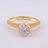 Anillo Canasta Solitario 3.7g / T7 3/4 Oro Amarillo 18K