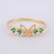 Anillo Silueta Mariposa Zirconias 1.4g / T6 3/4 Oro Amarillo 18K