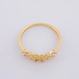 Anillo Silueta Mariposa Zirconias 1.4g / T5 3/4 Oro Amarillo 18K