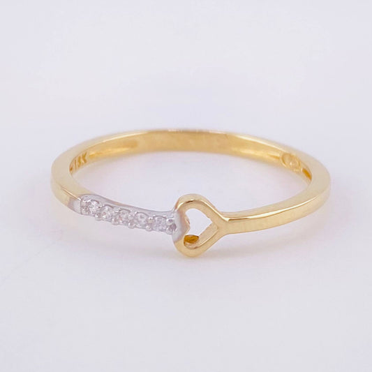 Heart Line Silhouette Ring 1.3g / T6 Yellow Gold 18K