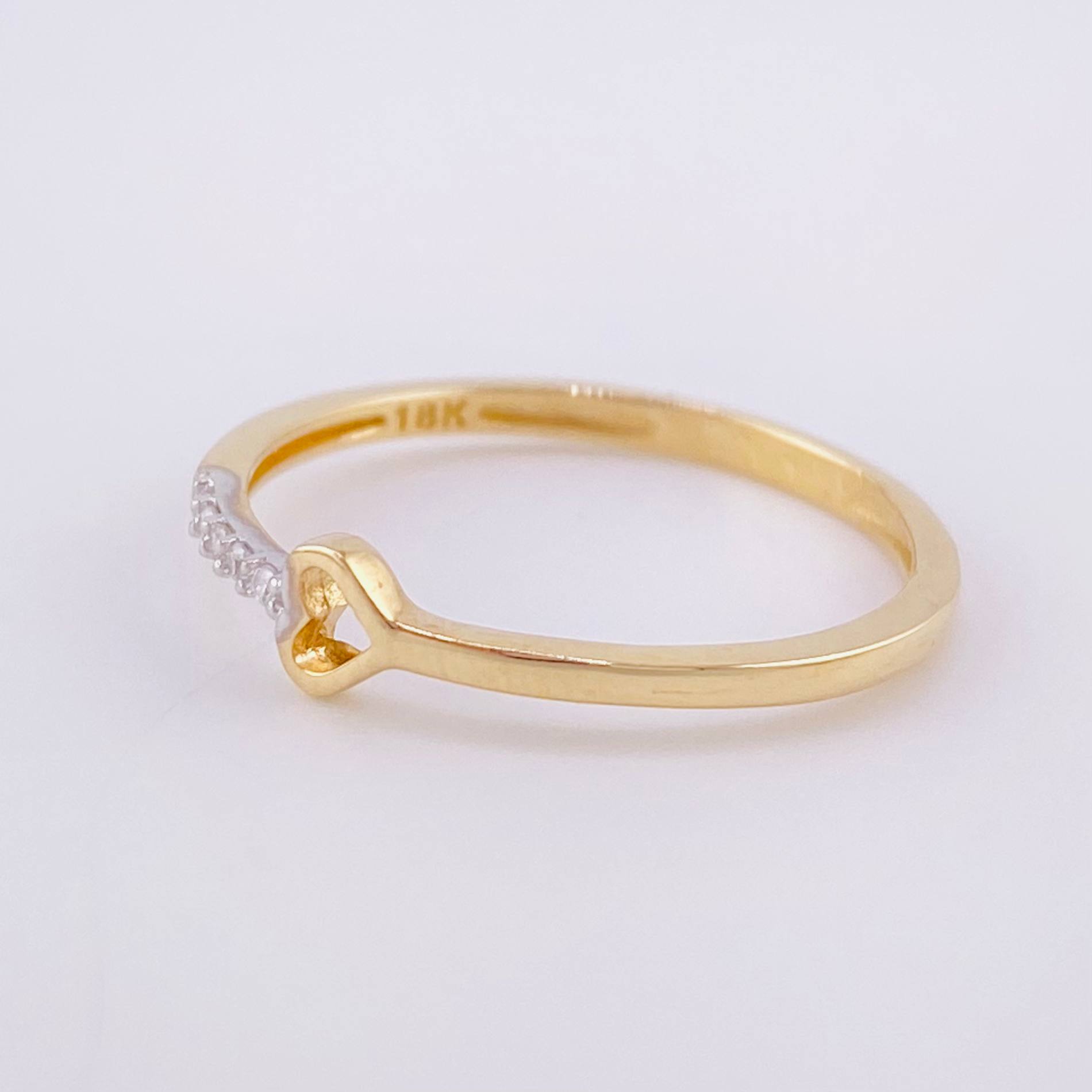 Anillo Linea Corazon Silueta 1.3g / T6 Oro Amarillo 18K