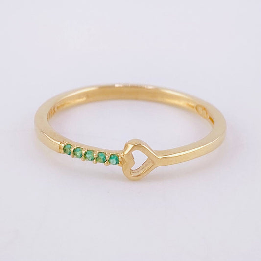 Heart Silhouette Line Ring 1.4g / Size 6 3/4 Yellow Gold 18K