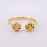 Anillo Dos Trebol 2.05g / T7 Oro Amarillo 18K