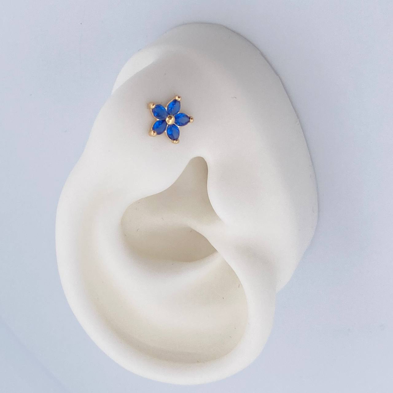 Topos Flor 0.9gr / Circones Azules Oro Amarillo 18K $