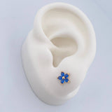 Topos Flor 0.9gr / Circones Azules Oro Amarillo 18K $