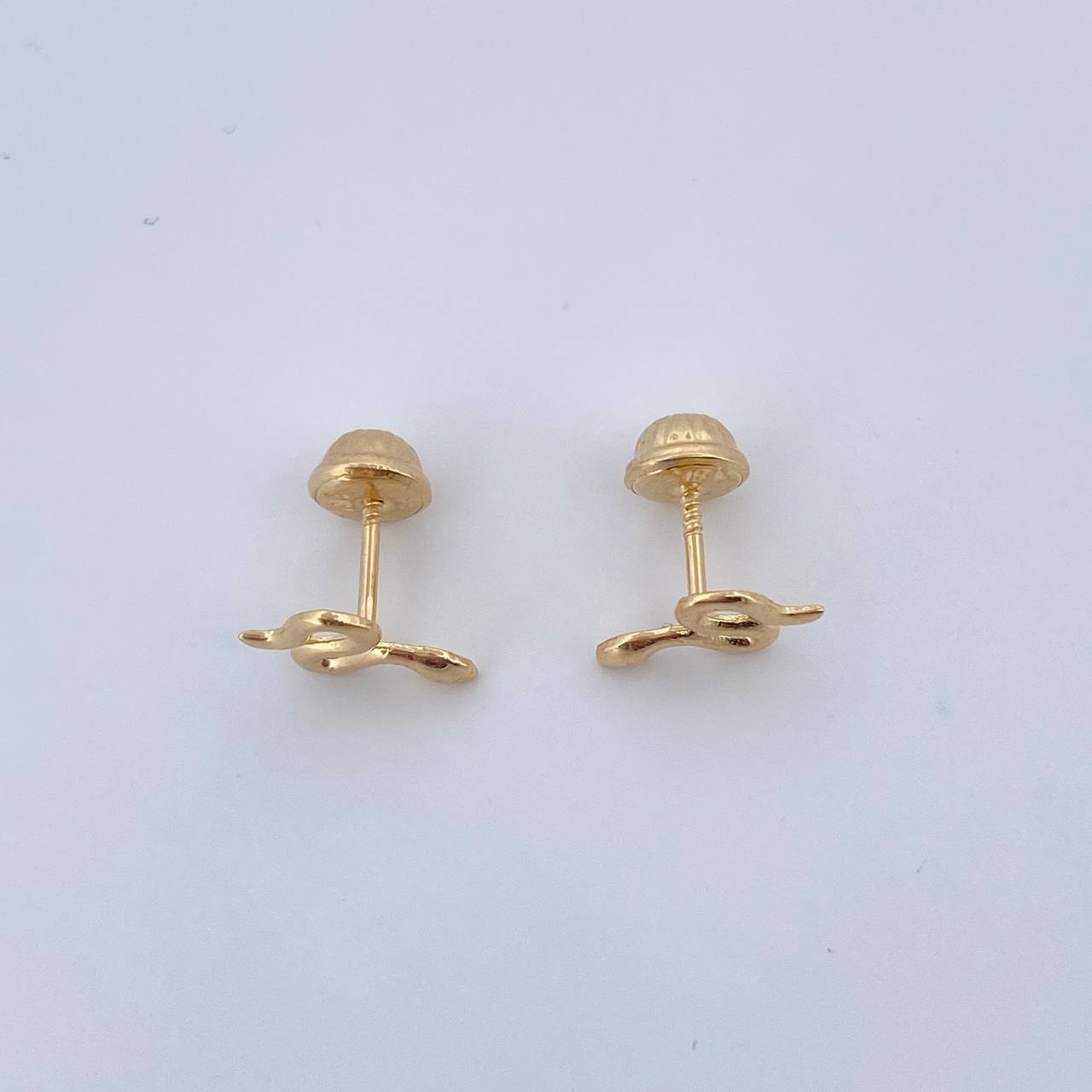 Stud Earrings Snake 0.8gr / Smooth Yellow Gold 18K $