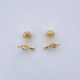 Stud Earrings Snake 0.8gr / Smooth Yellow Gold 18K $
