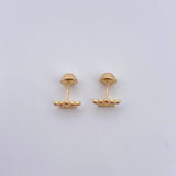 Stud Earrings Corona 0.85gr / Fuchsia Zircons Yellow Gold 18K $