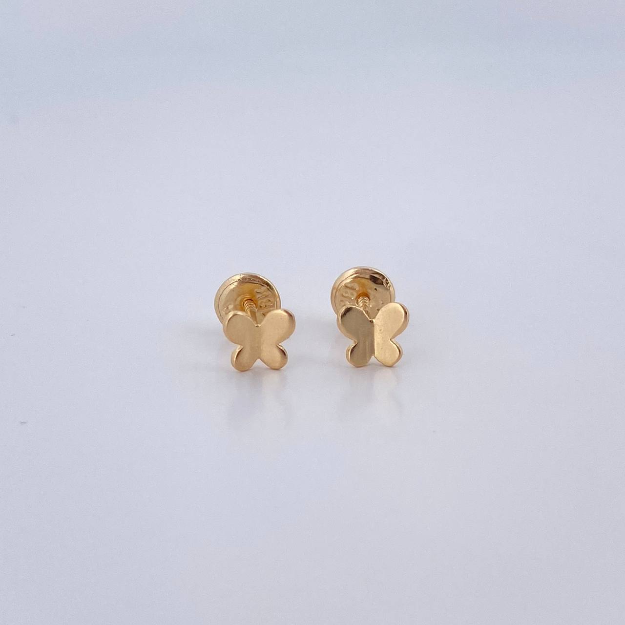 Stud Earrings Butterfly 0.65gr / Smooth Yellow Gold 18K $