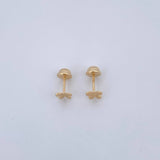 Stud Earrings Butterfly 0.65gr / Smooth Yellow Gold 18K $