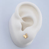 Stud Earrings Butterfly 0.65gr / Smooth Yellow Gold 18K $