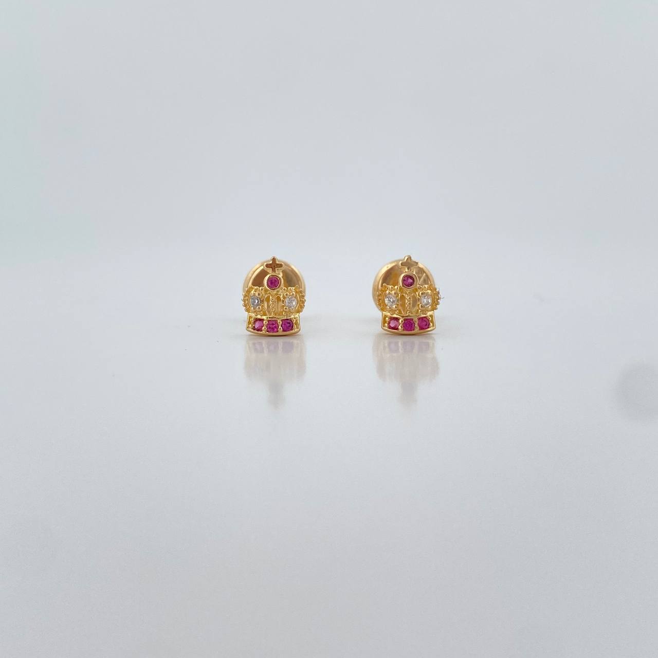 Topos Corona Real 0.8gr / Circones Blancos Fucsias Oro Amarillo 18K $