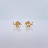 Topos Estrellas 0.85gr / Circones Blancos Oro Amarillo 18K $