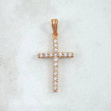 Pendant Cross Tupida 1.6gr / 3cm / White Zircons 18K Rose Gold *