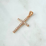 Pendant Cross Tupida 1.6gr / 3cm / White Zircons 18K Rose Gold *