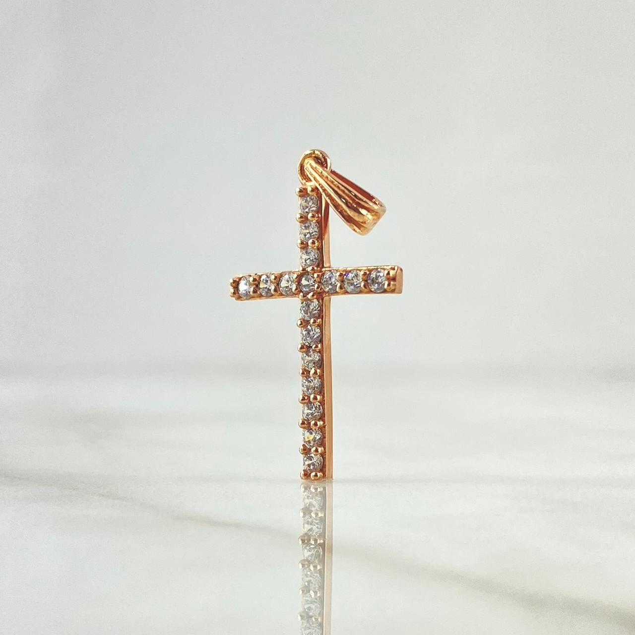 Pendant Cross Tupida 1.6gr / 3cm / White Zircons 18K Rose Gold *