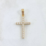 Dije Cruz 1.65gr / 3cm / Circones Blancos Oro Amarillo 18K ©