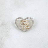 Pendant Heart Faith 1.65gr / 1.5cm / Without Charger - White Zircons 18K Yellow Gold *